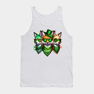 St Patricks Day Trio of Foxes Tank Top